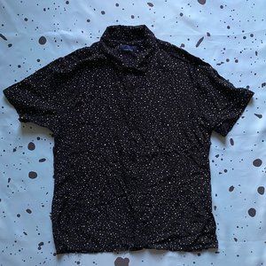 Black Short Sleeve Button Down Shirt Large